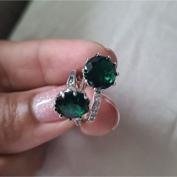 Crystal stud earrings top quality zircon earrings women crystal #350 - Picture 3 of 5